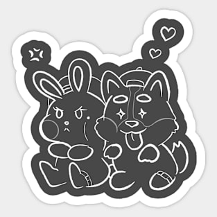 Corgi Love Bunny Sticker